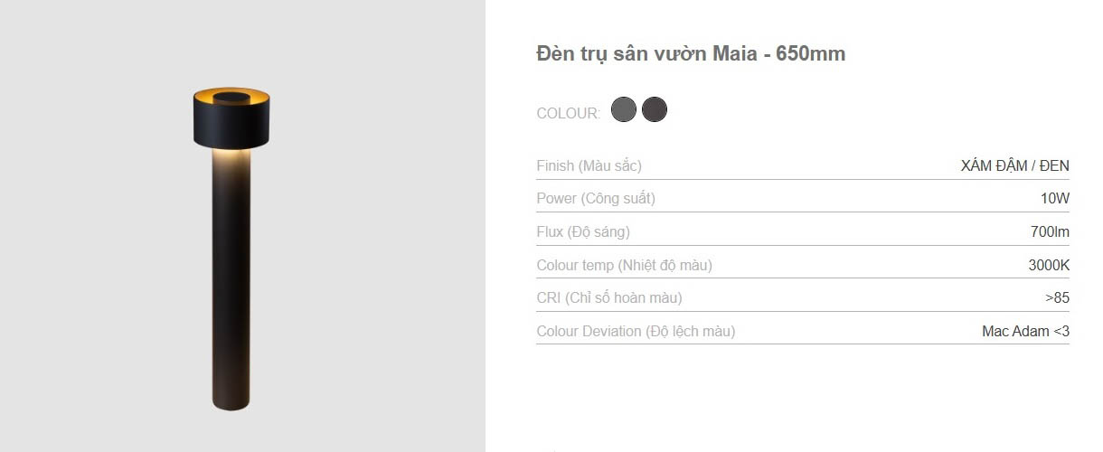 Maia Bollard- Đèn cảnh quan sân vườn Cosmos Lighting