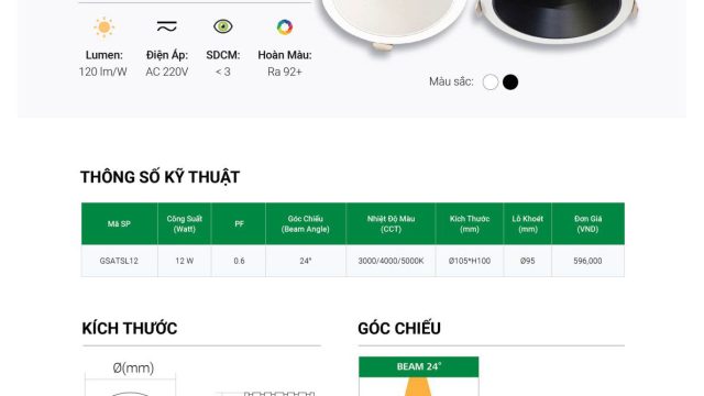 Đèn led cao cấp GS Lighting- Led Min
