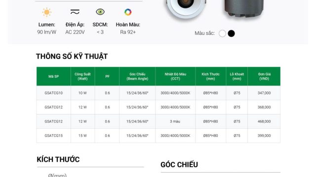 Đèn led cao cấp GS Lighting- Led Min